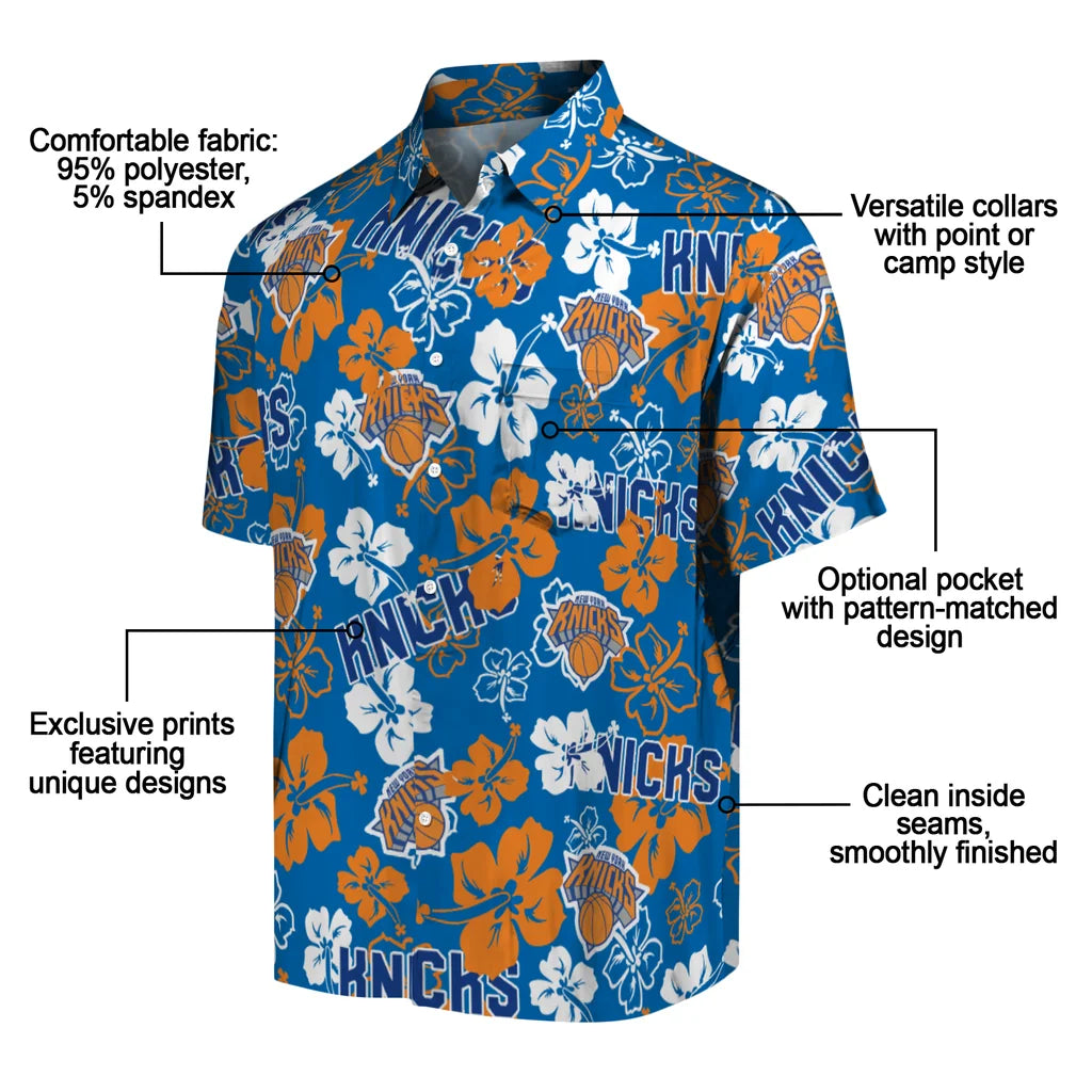New York Knicks Hibiscus Bloom Hawaiian Shirt – Moonbestprint