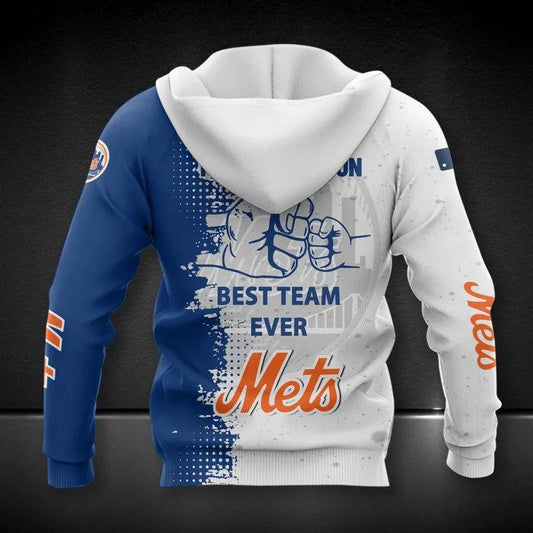 New York Mets Dad And Son MLB All Over Print Hoodie -Moonbestprint