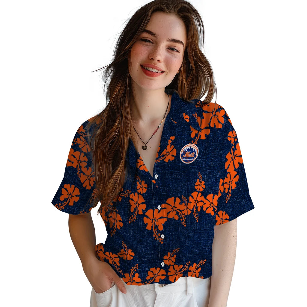 New York Mets Hawaiian Shirt - 50th State Flower | Moonbestprint