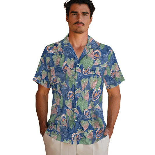 New York Mets Hawaiian Shirt - Anthurium Overlay | Moonbestprint