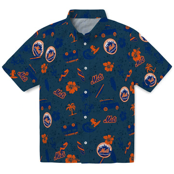 New York Mets Hawaiian Shirt - Beach Vibe | Moonbestprint