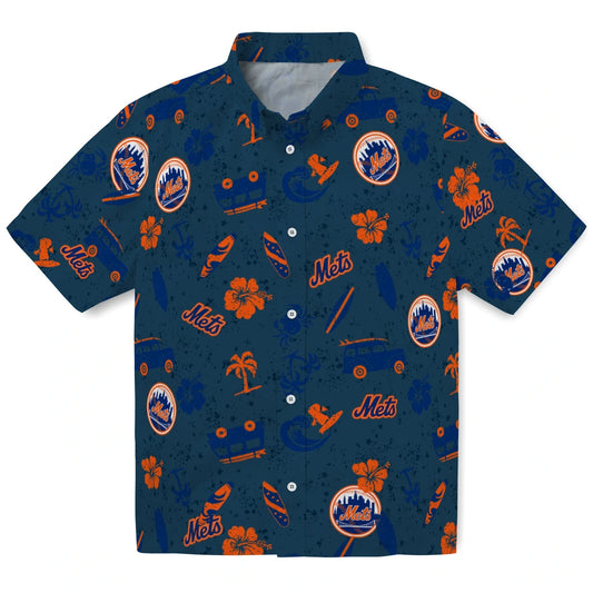 New York Mets Hawaiian Shirt - Beach Vibe | Moonbestprint