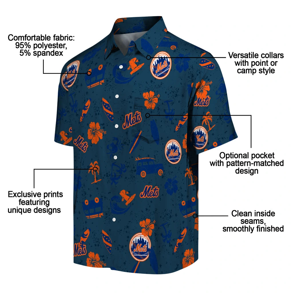 New York Mets Hawaiian Shirt - Beach Vibe | Moonbestprint
