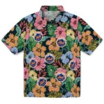 New York Mets Hawaiian Shirt - Brilliant Hibiscus Garden | Moonbestprint