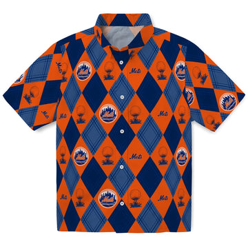 New York Mets Hawaiian Shirt - Golfing Plaid | Moonbestprint