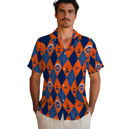 New York Mets Hawaiian Shirt - Golfing Plaid | Moonbestprint