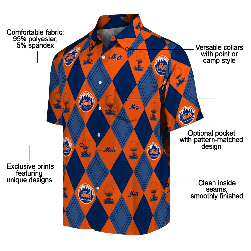 New York Mets Hawaiian Shirt - Golfing Plaid | Moonbestprint
