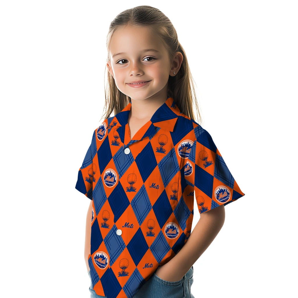 New York Mets Hawaiian Shirt - Golfing Plaid | Moonbestprint