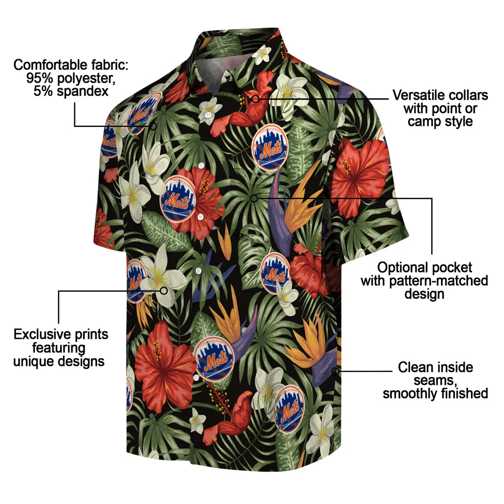 New York Mets Hawaiian Shirt - Hawaii Floral Hibiscus | Moonbestprint
