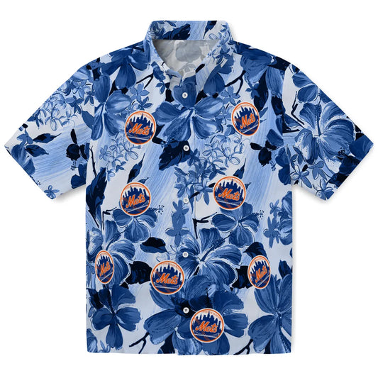New York Mets Hawaiian Shirt - Hibiscus Arrangement | Moonbestprint