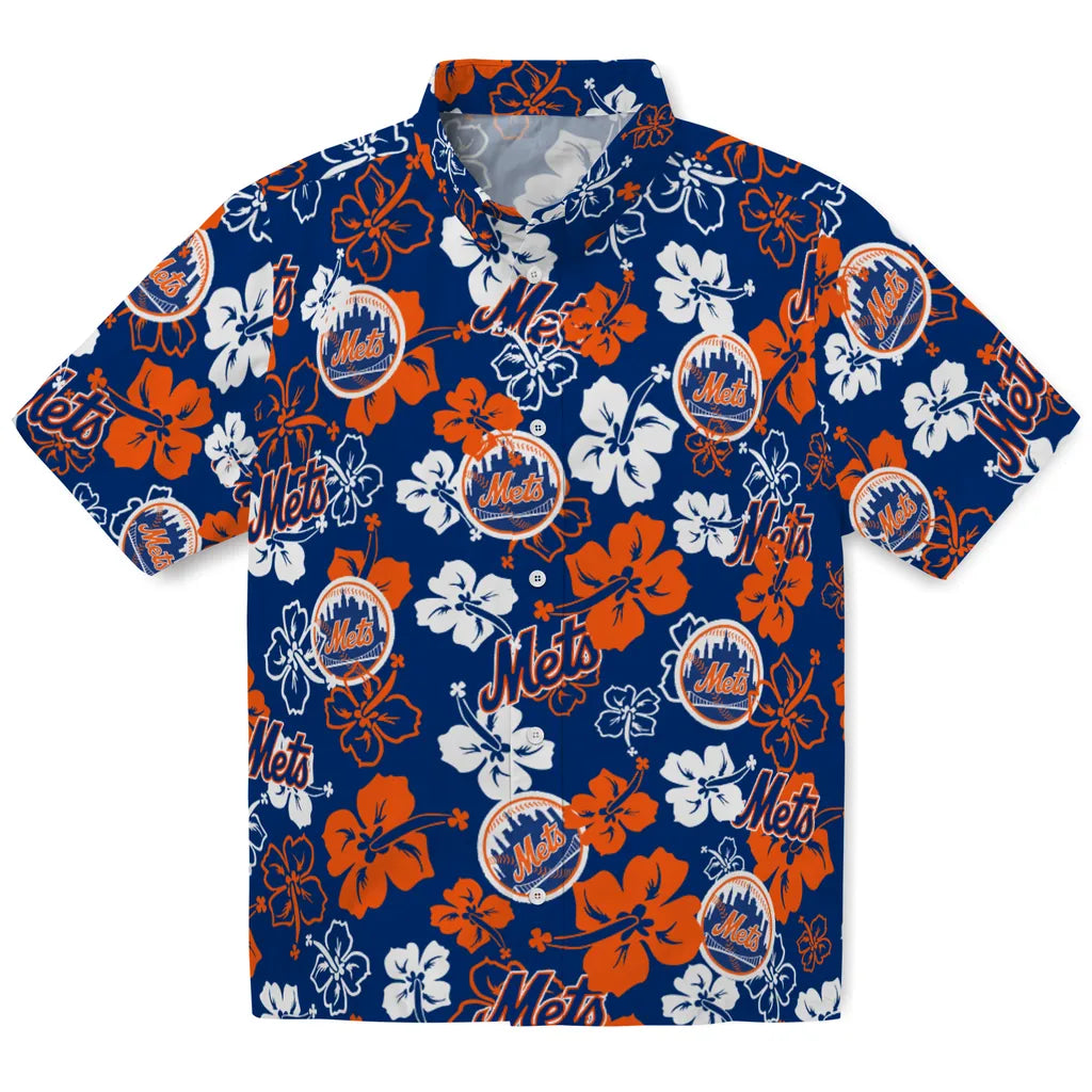 New York Mets Hibiscus Bloom Hawaiian Shirt – Moonbestprint