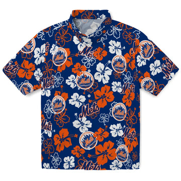 New York Mets Hibiscus Bloom Hawaiian Shirt – Moonbestprint