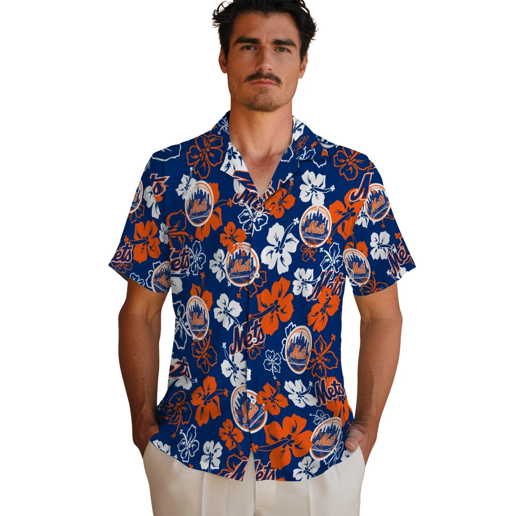 New York Mets Hibiscus Bloom Hawaiian Shirt – Moonbestprint
