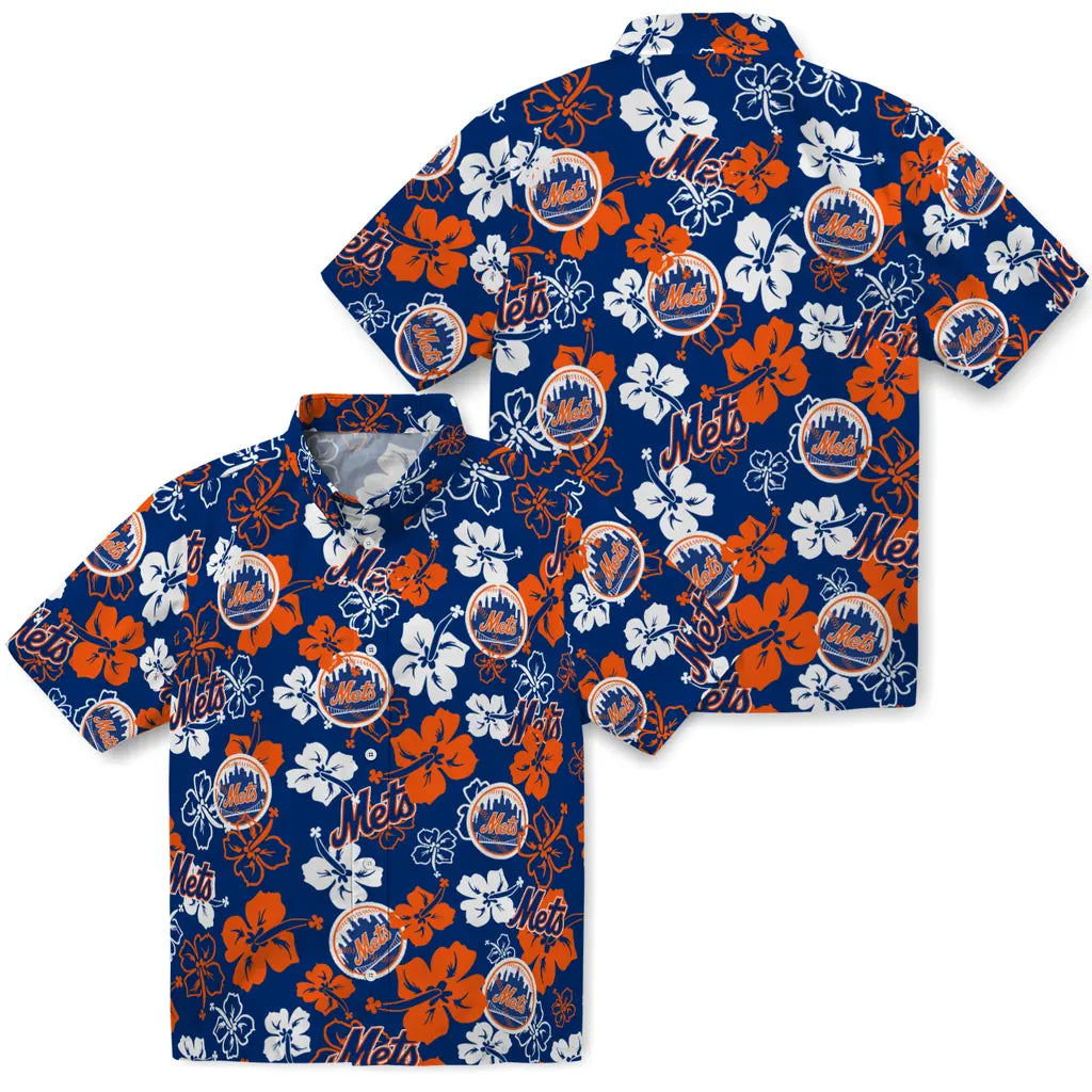 New York Mets Hibiscus Bloom Hawaiian Shirt – Moonbestprint