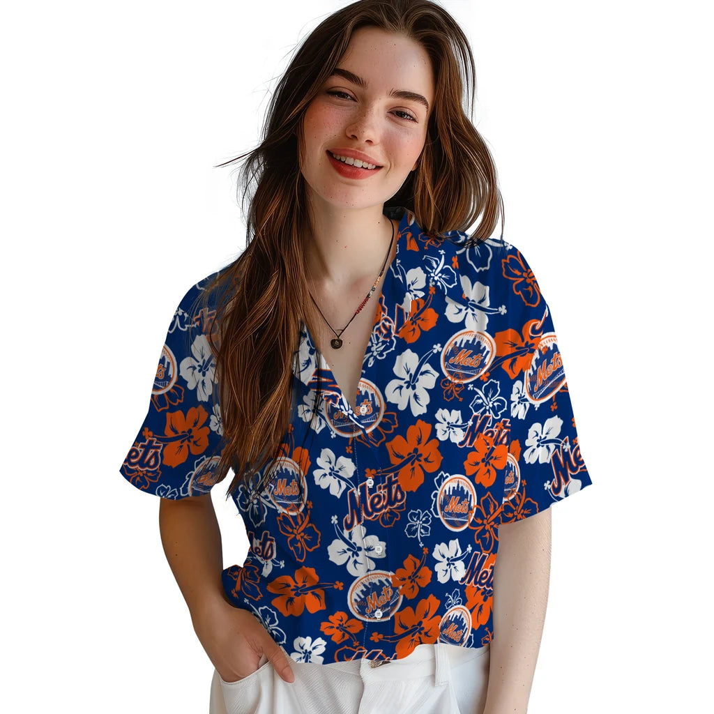 New York Mets Hibiscus Bloom Hawaiian Shirt – Moonbestprint