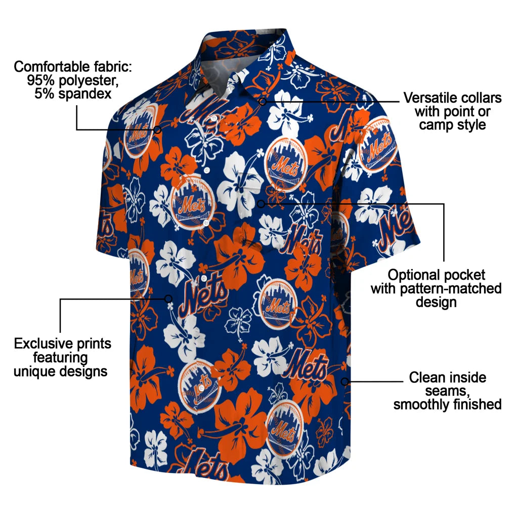 New York Mets Hibiscus Bloom Hawaiian Shirt – Moonbestprint