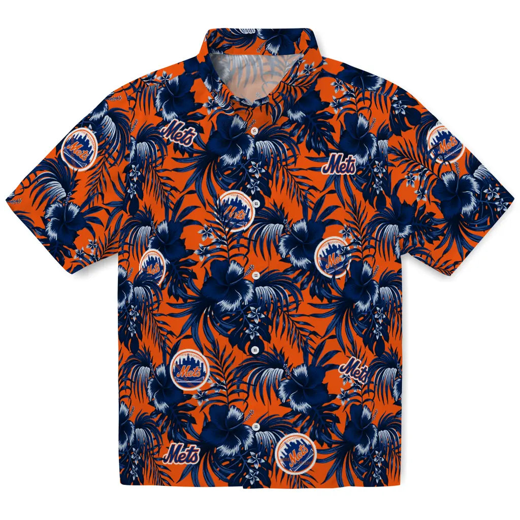 New York Mets Hawaiian Shirt - Hibiscus Exotic | Moonbestprint
