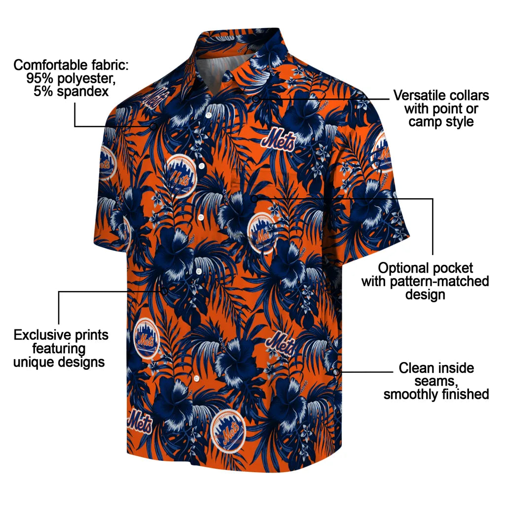New York Mets Hawaiian Shirt - Hibiscus Exotic | Moonbestprint