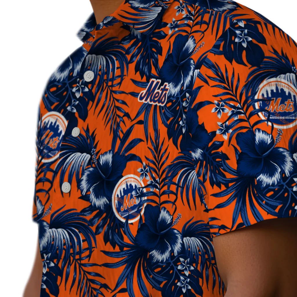 New York Mets Hawaiian Shirt - Hibiscus Exotic | Moonbestprint