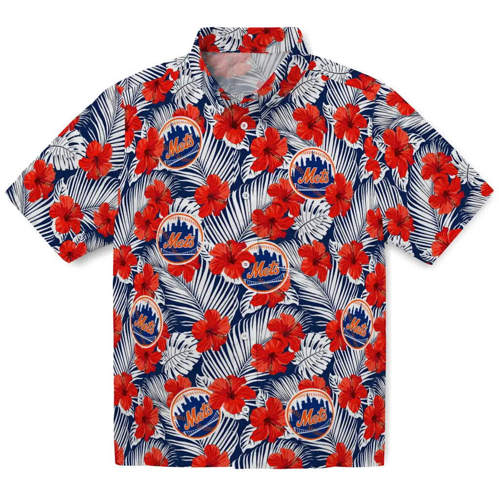 New York Mets Hawaiian Shirt - Hibiscus Fiesta | Moonbestprint