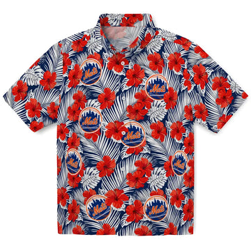 New York Mets Hawaiian Shirt - Hibiscus Fiesta | Moonbestprint