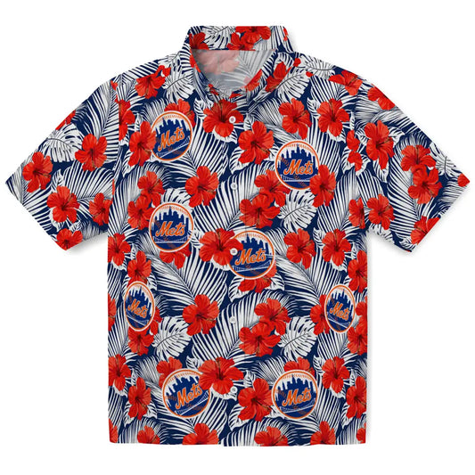 New York Mets Hawaiian Shirt - Hibiscus Fiesta | Moonbestprint