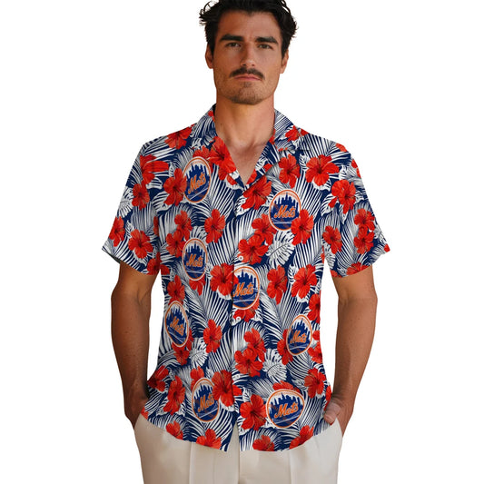 New York Mets Hawaiian Shirt - Hibiscus Fiesta | Moonbestprint