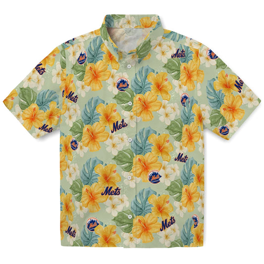 New York Mets Hawaiian Shirt - Hibiscus Mood | Moonbestprint