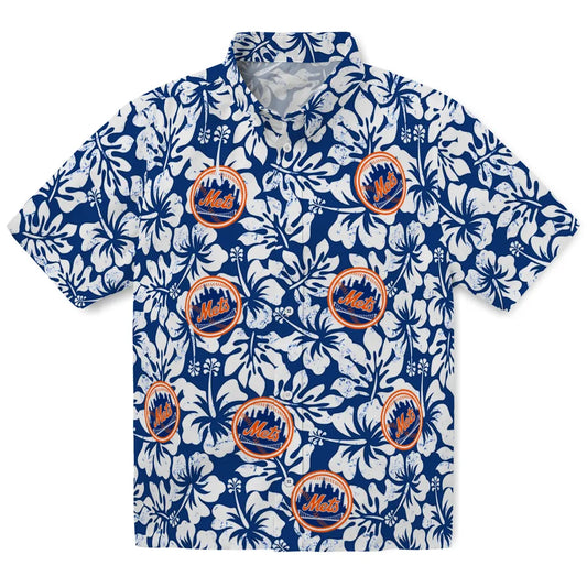 New York Mets Hawaiian Shirt - Hibiscus Motif | Moonbestprint
