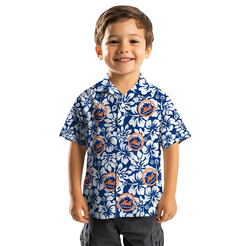 New York Mets Hawaiian Shirt - Hibiscus Motif | Moonbestprint