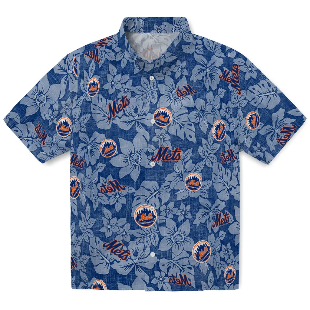 New York Mets Hawaiian Shirt - Hibiscus Oasis | Moonbestprint