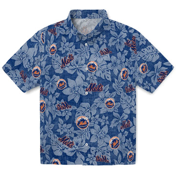 New York Mets Hawaiian Shirt - Hibiscus Oasis | Moonbestprint