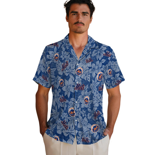 New York Mets Hawaiian Shirt - Hibiscus Oasis | Moonbestprint