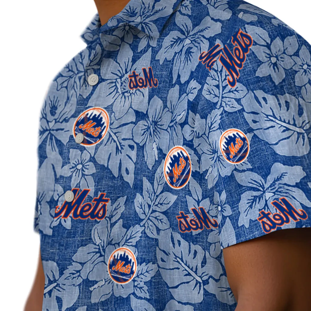 New York Mets Hawaiian Shirt - Hibiscus Oasis | Moonbestprint