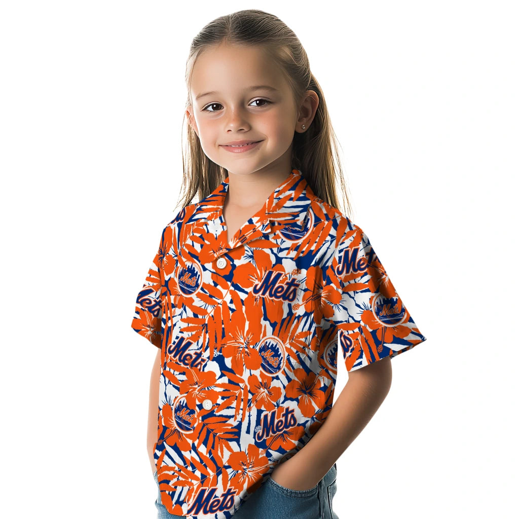 New York Mets Hawaiian Shirt - Hibiscus Overlay | Moonbestprint