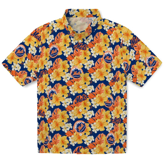 New York Mets Hawaiian Shirt - Hibiscus Tropics | Moonbestprint