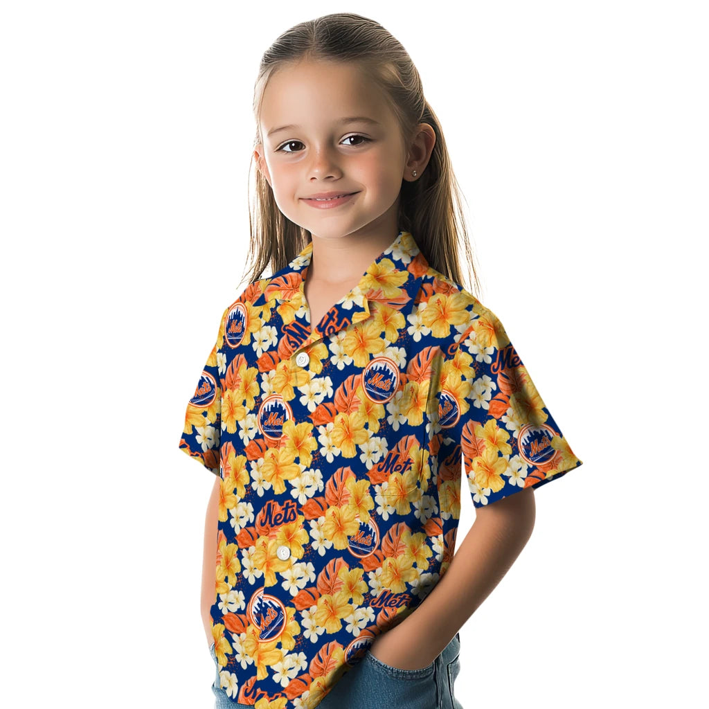New York Mets Hawaiian Shirt - Hibiscus Tropics | Moonbestprint