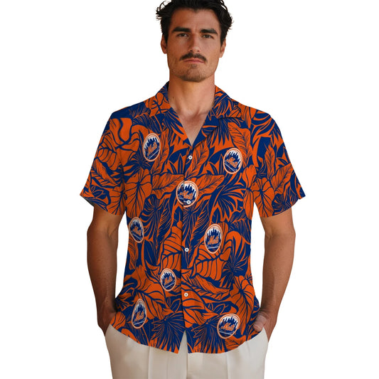 New York Mets Hawaiian Shirt - Monstera Layer | Moonbestprint