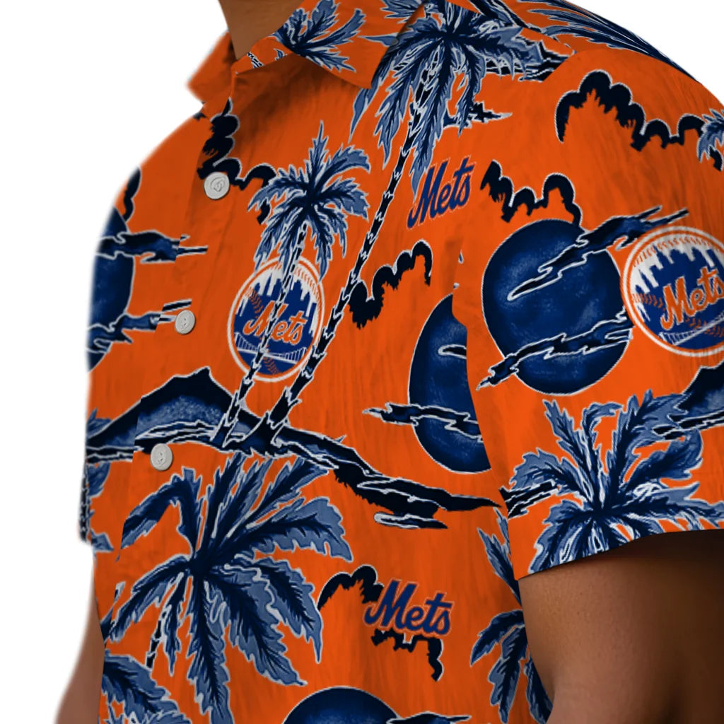 New York Mets Hawaiian Shirt - Palm Sunset | Moonbestprint