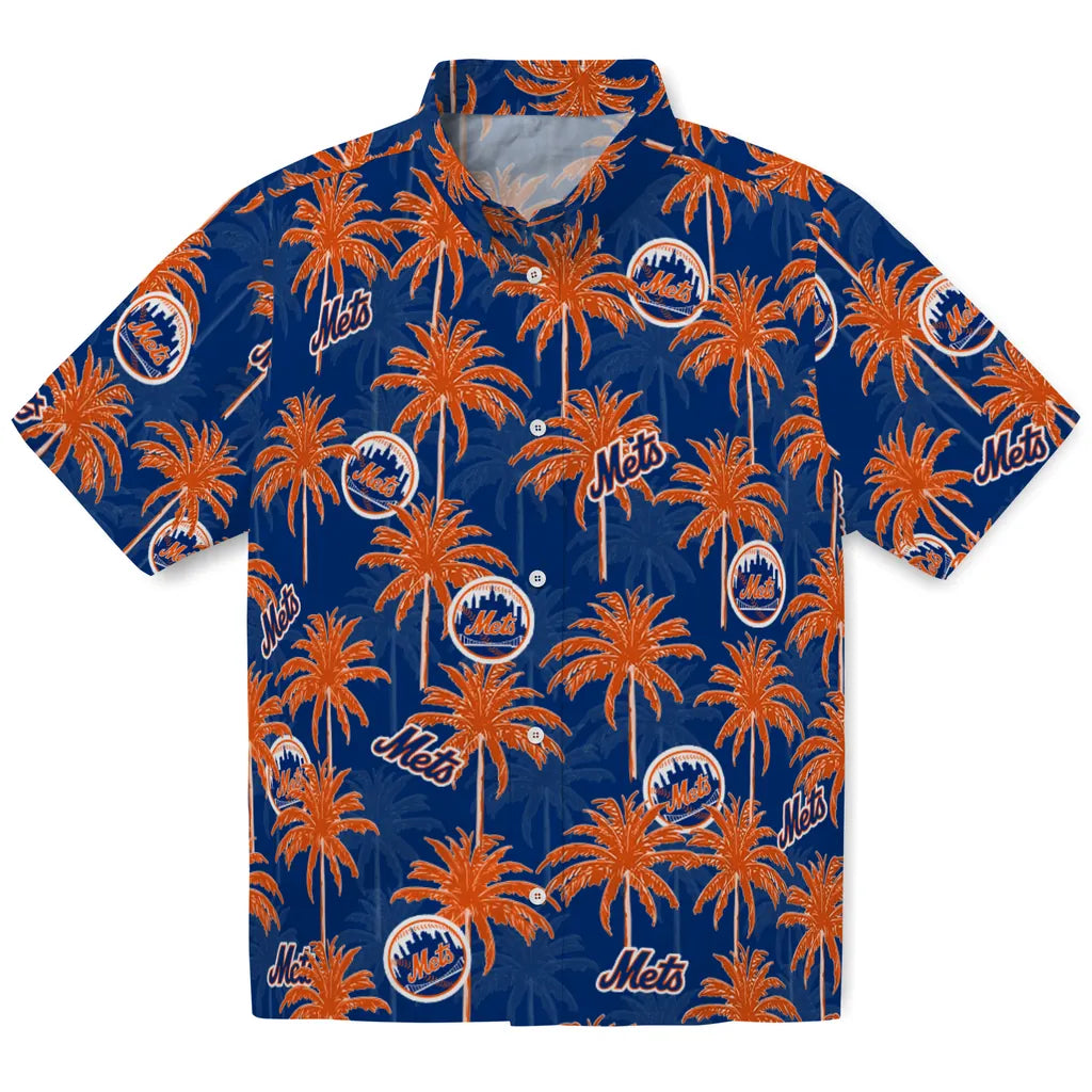 New York Mets Hawaiian Shirt - Palm Tree Motif | Moonbestprint