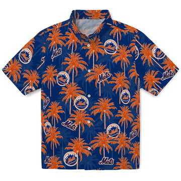 New York Mets Hawaiian Shirt - Palm Tree Motif | Moonbestprint
