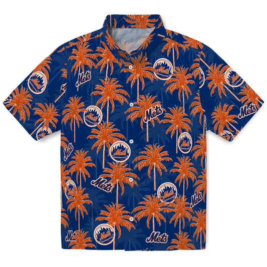 New York Mets Hawaiian Shirt - Palm Tree Motif | Moonbestprint