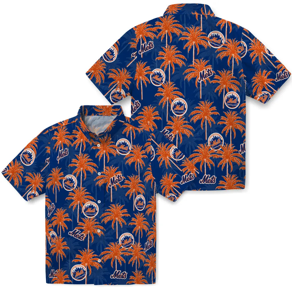 New York Mets Hawaiian Shirt - Palm Tree Motif | Moonbestprint