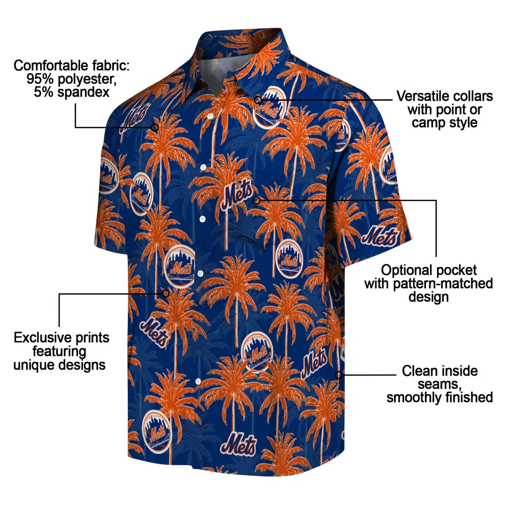 New York Mets Hawaiian Shirt - Palm Tree Motif | Moonbestprint