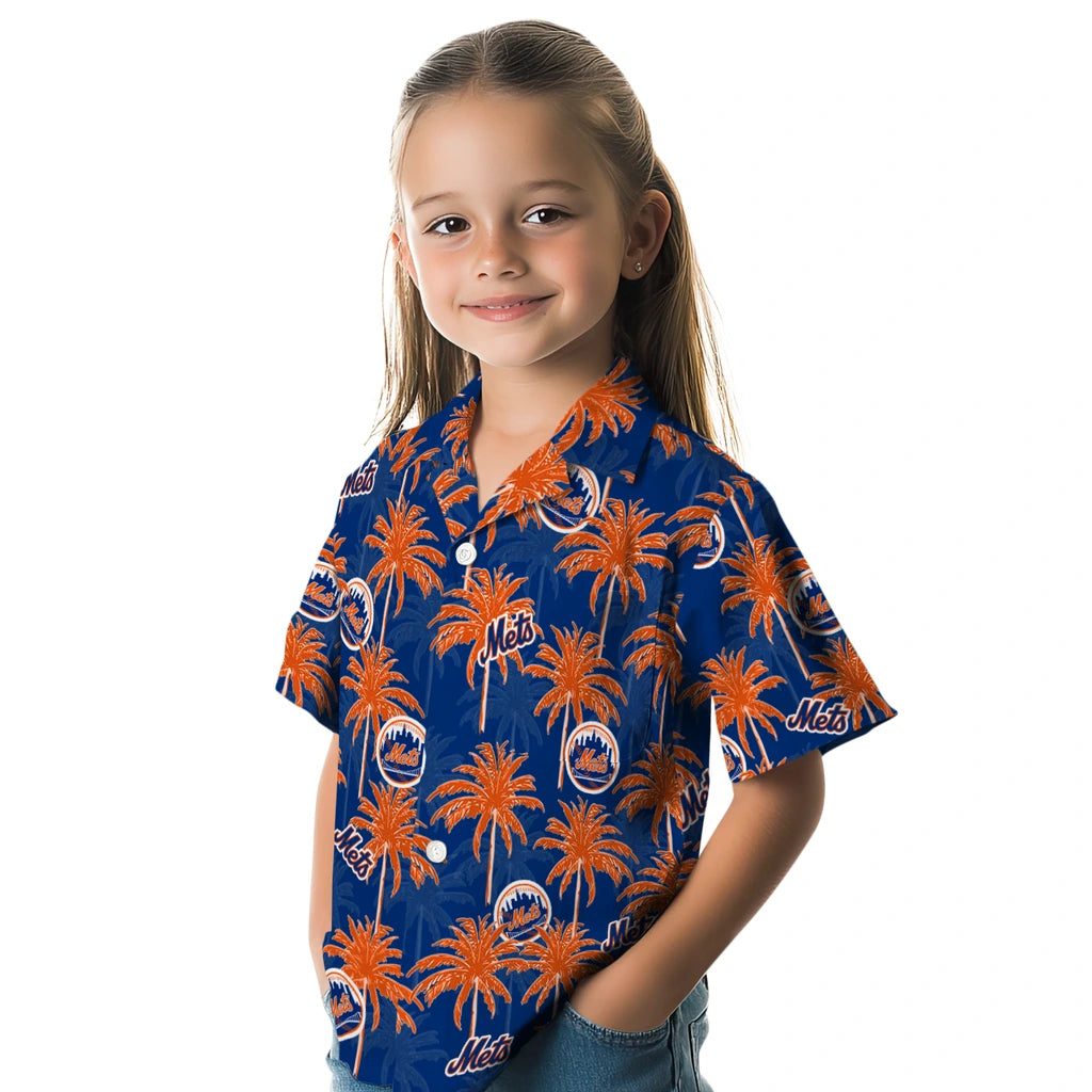New York Mets Hawaiian Shirt - Palm Tree Motif | Moonbestprint