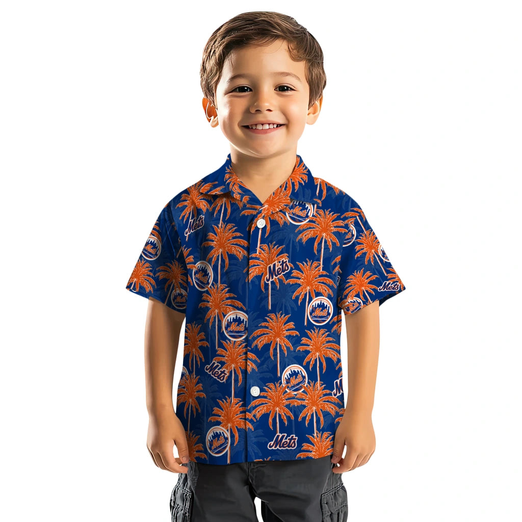 New York Mets Hawaiian Shirt - Palm Tree Motif | Moonbestprint