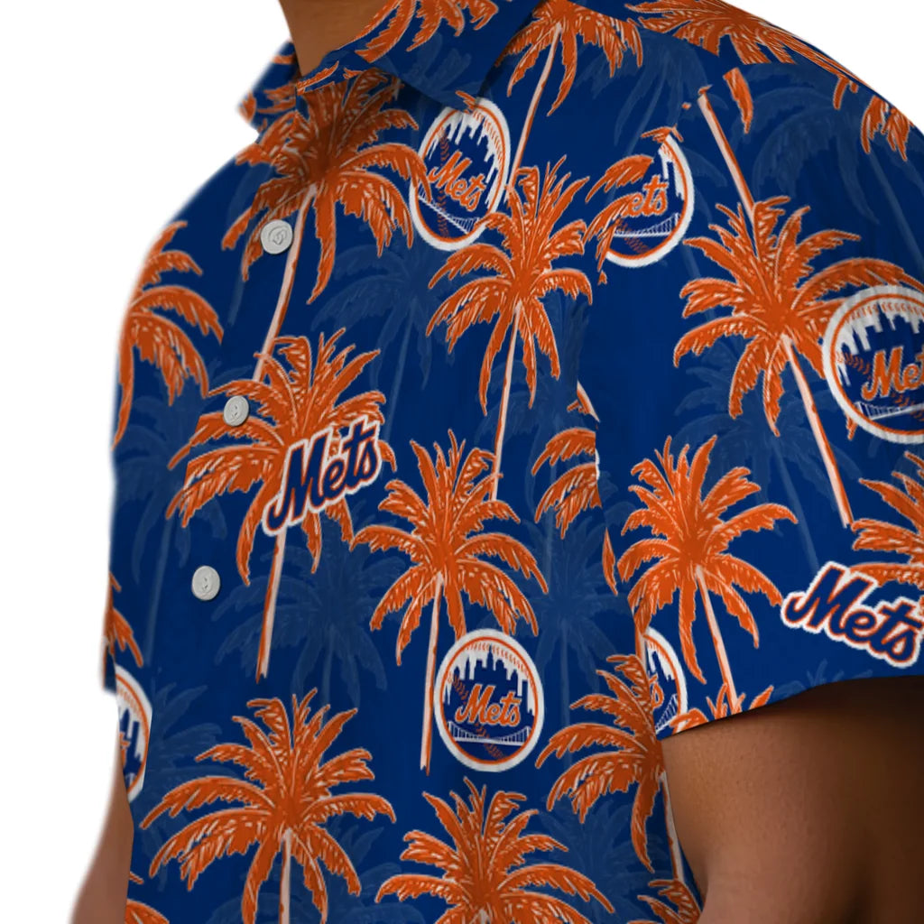 New York Mets Hawaiian Shirt - Palm Tree Motif | Moonbestprint