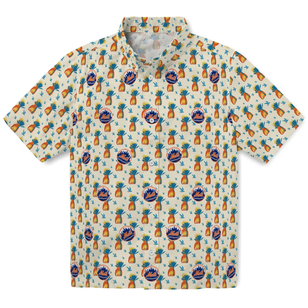 New York Mets Hawaiian Shirt - Pineapple Delight | Moonbestprint