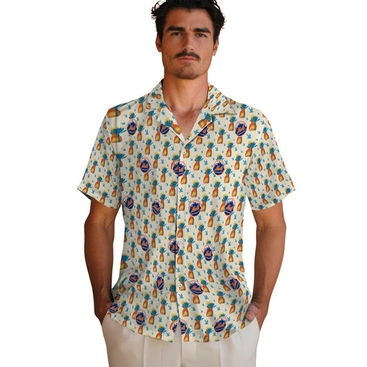New York Mets Hawaiian Shirt - Pineapple Delight | Moonbestprint