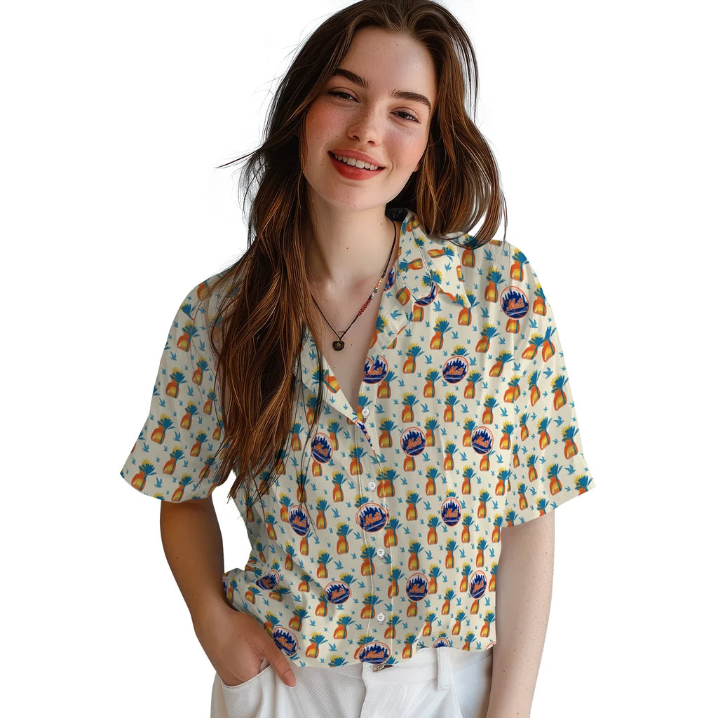 New York Mets Hawaiian Shirt - Pineapple Delight | Moonbestprint